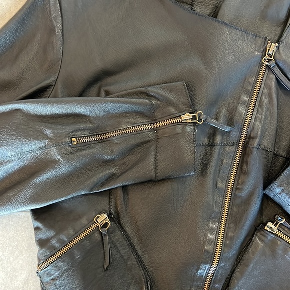 illia 100% Leather Jacket Size 4 - Picture 6 of 7